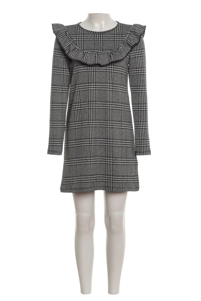 Abito Corto Kids Only Allen Da Bambina Scozzese Pied De Poule Bianco Nero