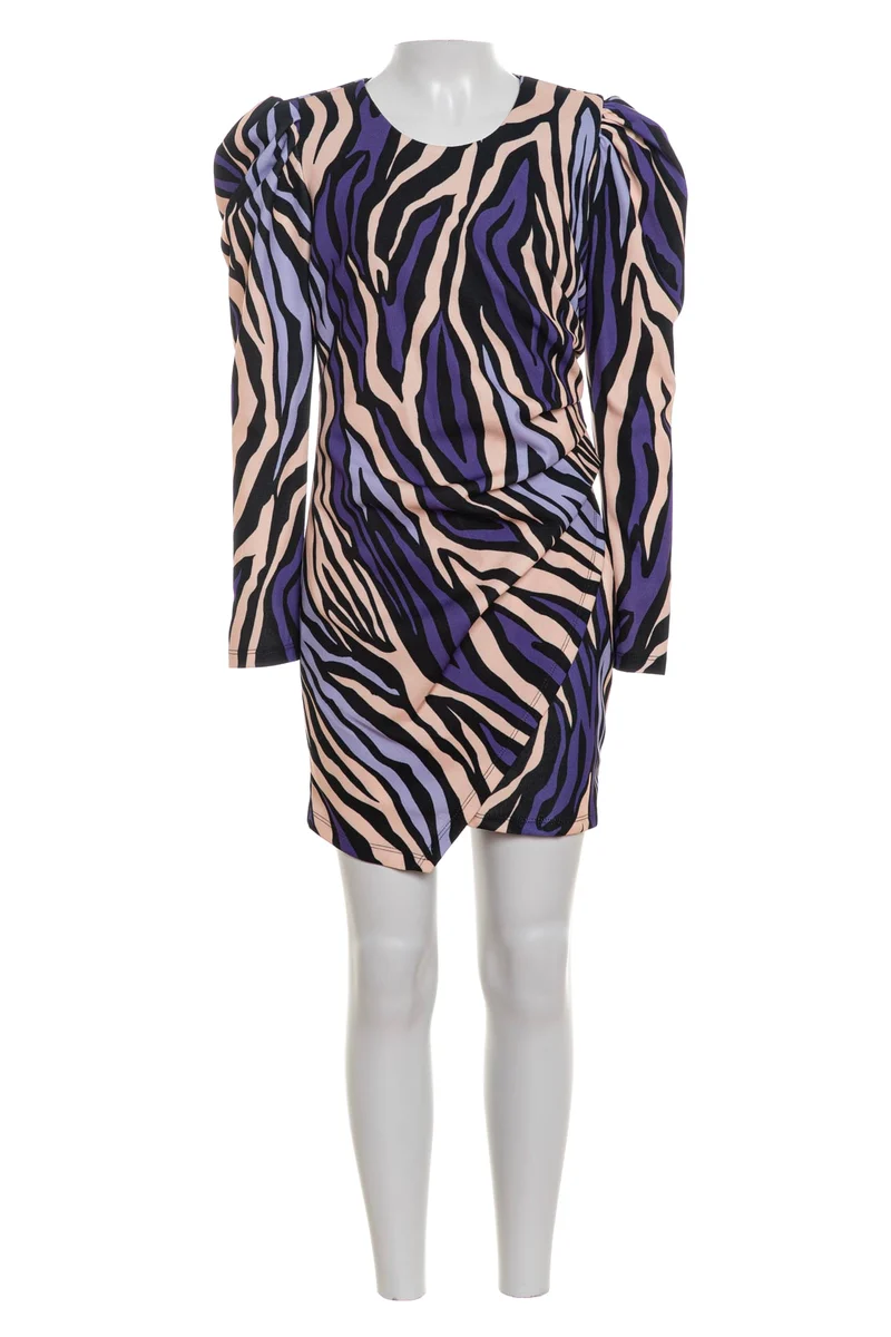 Abito Corto J'aimè Zebra Multi Print Da Bambina Fantasia Zebrata Nero Viola Panna Glicine