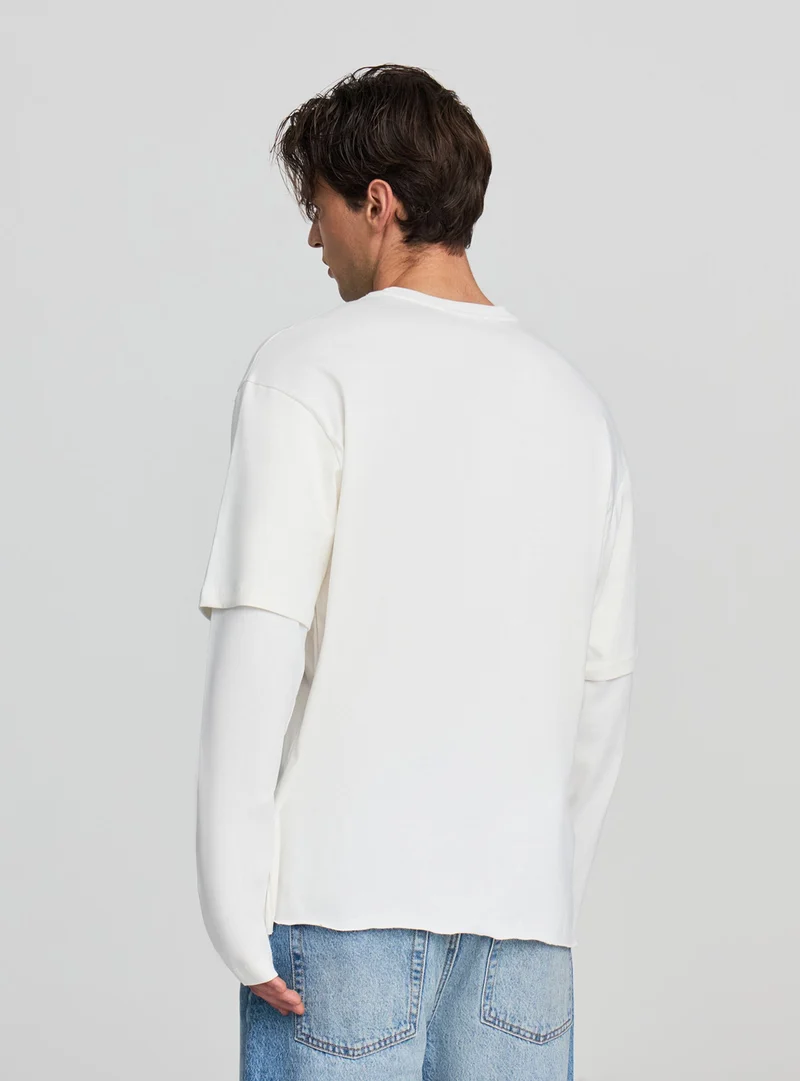 T-shirt boxy doppiata