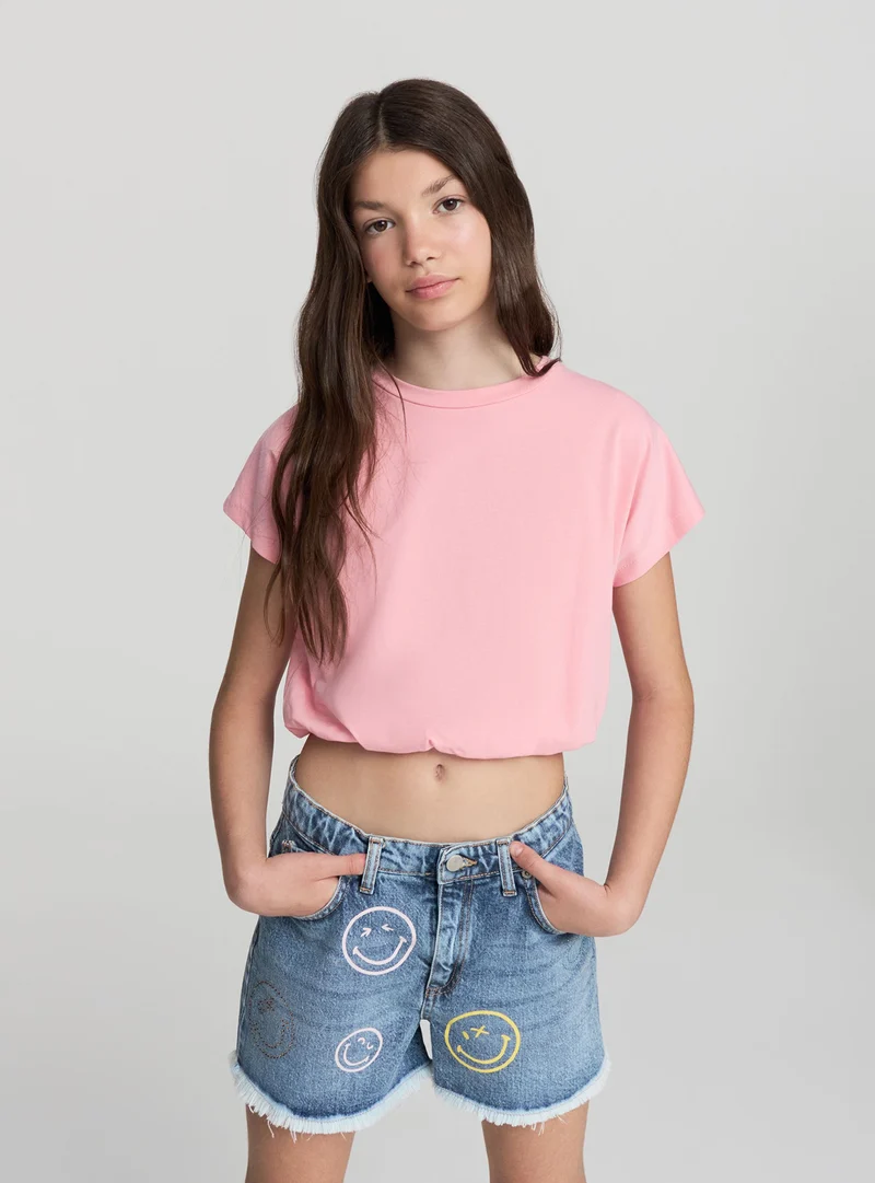 Shorts in jeans con stampe