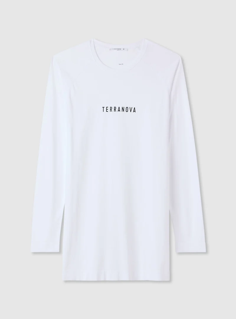 T-shirt manica lunga con scritta