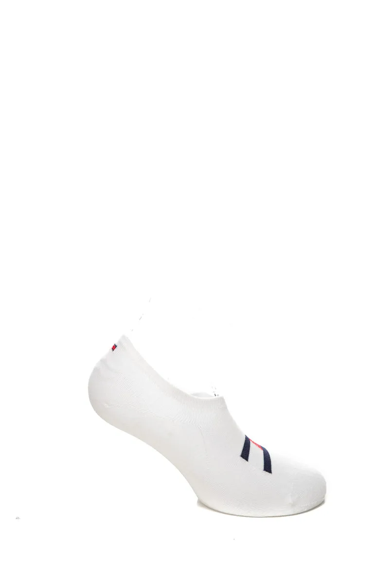 Calzino Invisibile Medio Tommy Hilfiger Footie Mid Cut 2 Pack 39 Da Uomo Bianco In Filato