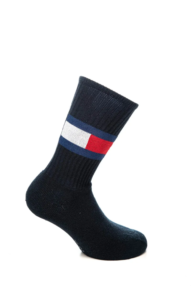 Calzino Corto Tommy Hilfiger 1 Pack Rib 35 Da Uomo Blu Notte In Filato