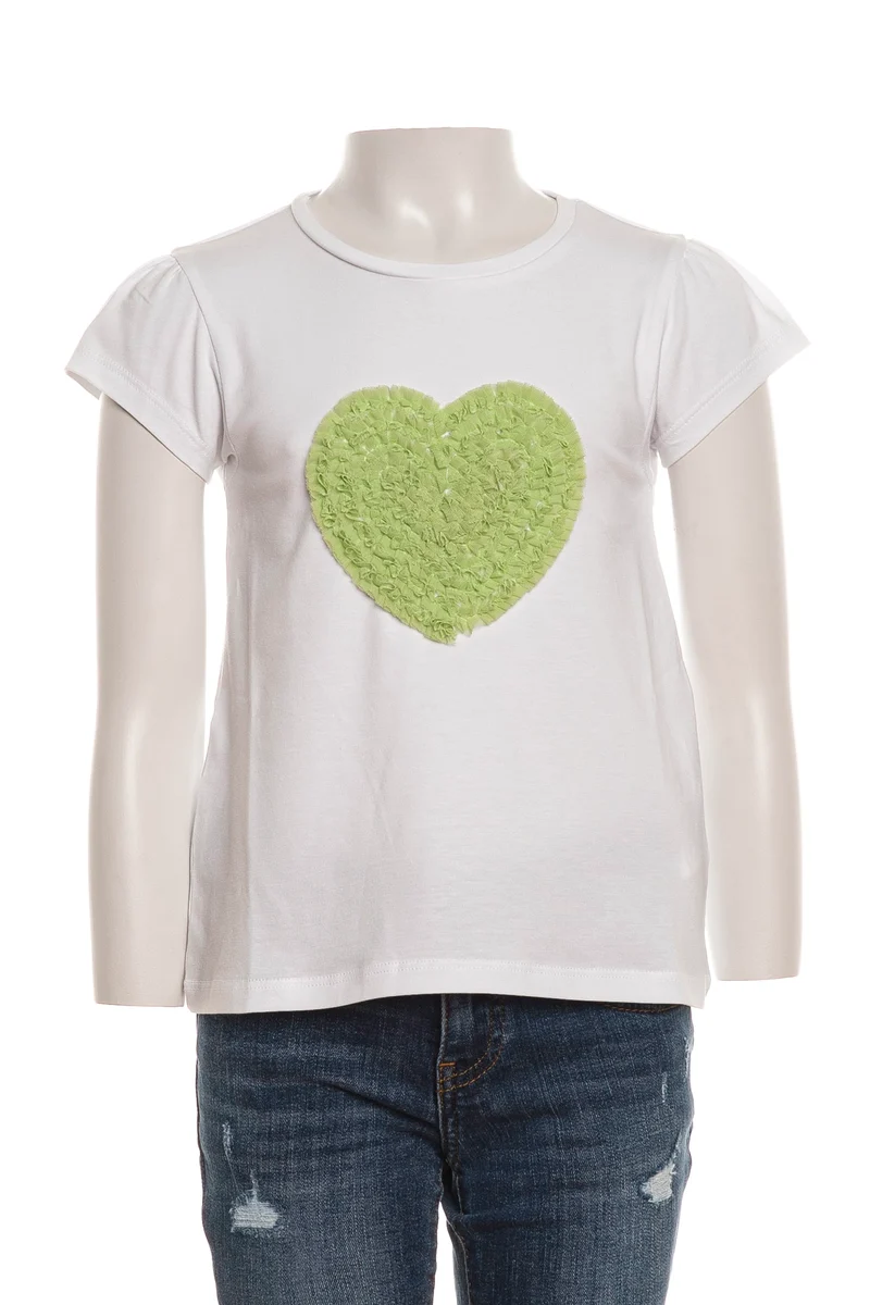 T Shirt Sarabanda Heart Da Bambina Bianca