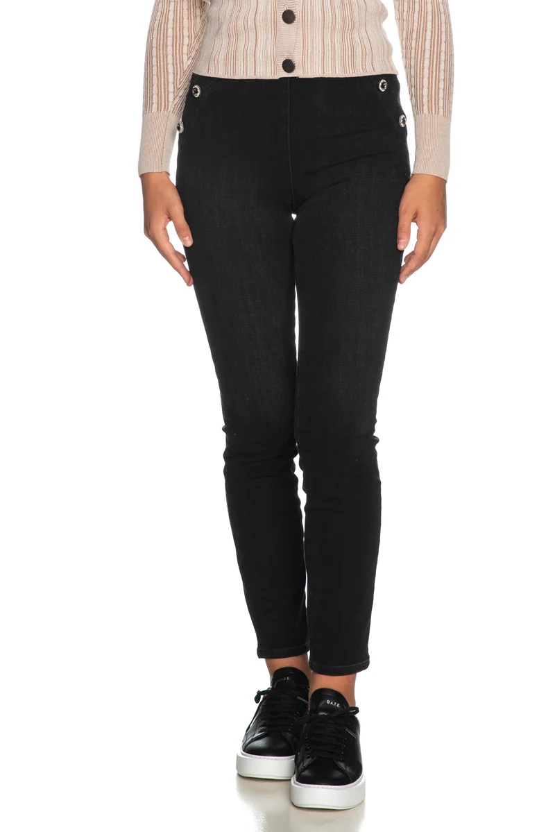 Jeans Guess Gwenny Pant Da Donna Denim Nero