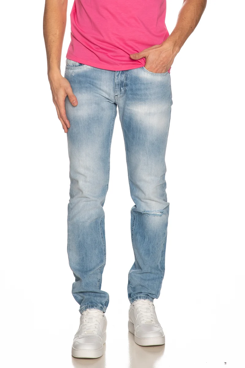 Jeans Fifty Four Pyres Da Uomo Denim Light Blu