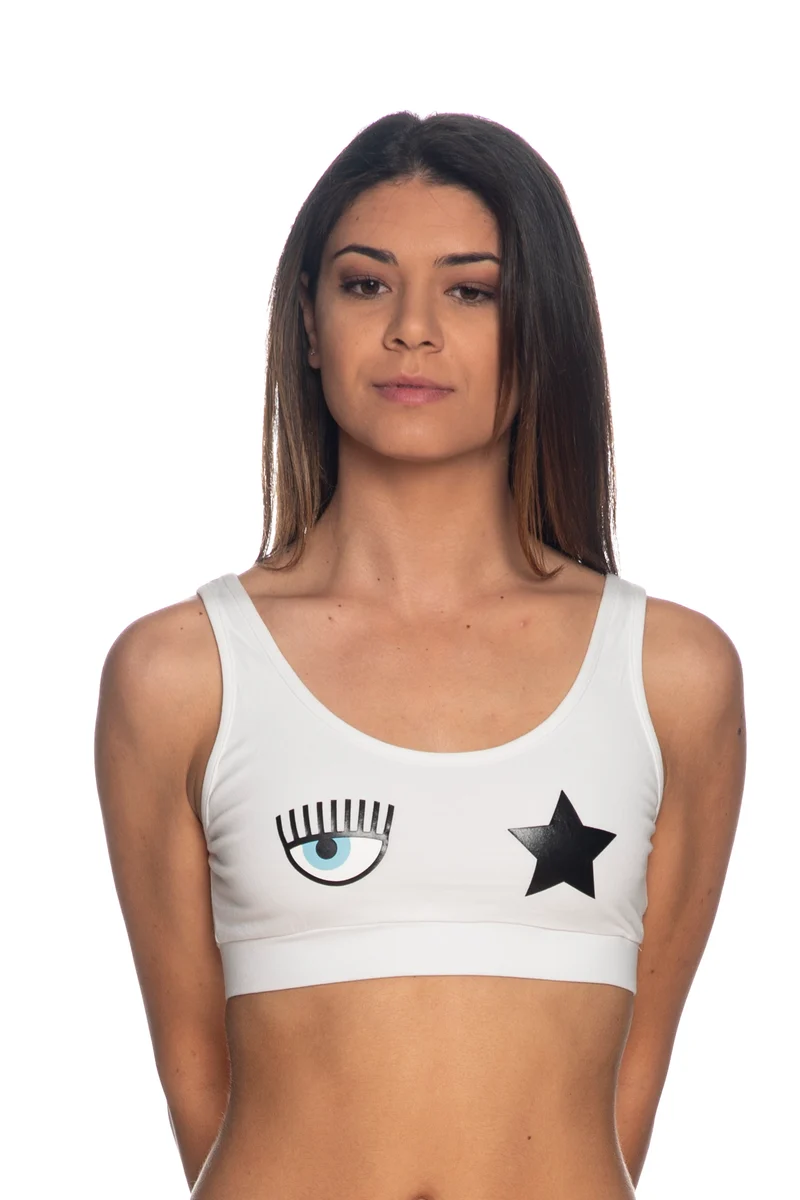 Top Intimo Chiara Ferragni Eye Star Da Donna Bianco