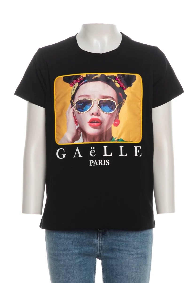 T Shirt Gaelle Paris Face Da Bambina Nera