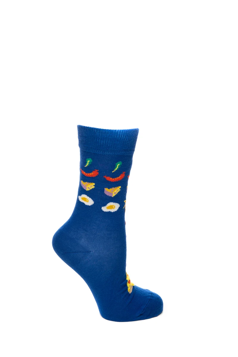Calzini Corti Happy Socks Pizza Inveders Unisex Royal Fantasia Multicolor In Filato