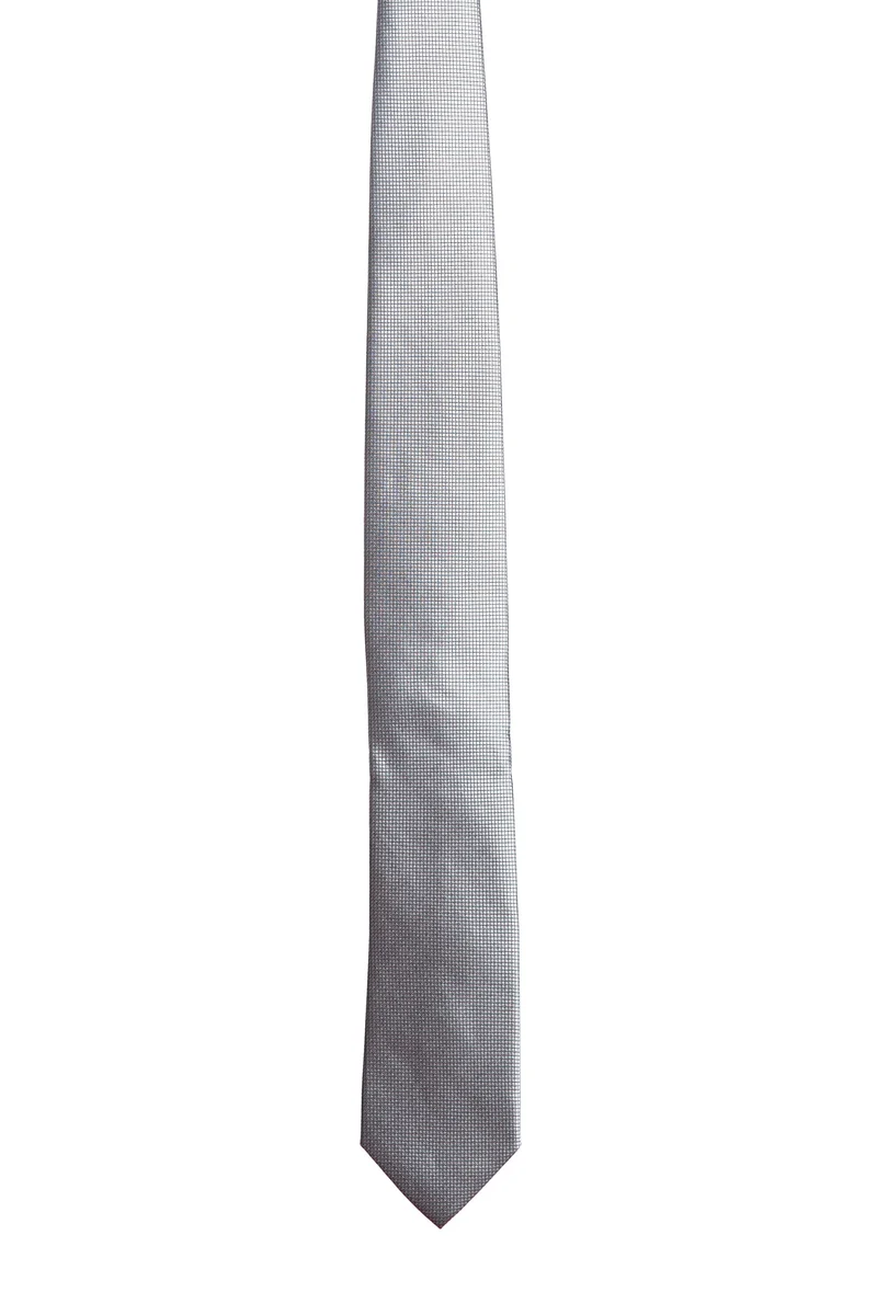 Cravatta Andrea Franceschi Classic Check Silk Da Uomo Grigio Silver In Seta