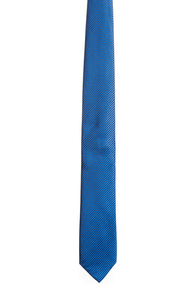 Cravatta Andrea Franceschi Classic Stripes Texture Silk Da Uomo Royal Blu In Seta