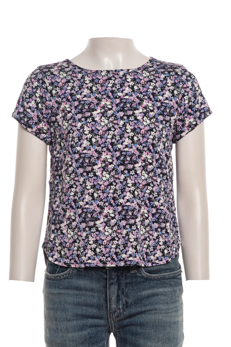 Blusa Kids Only Scarlett Da Bambina Blu Notte Stampa Floreale Lavanda Bianco