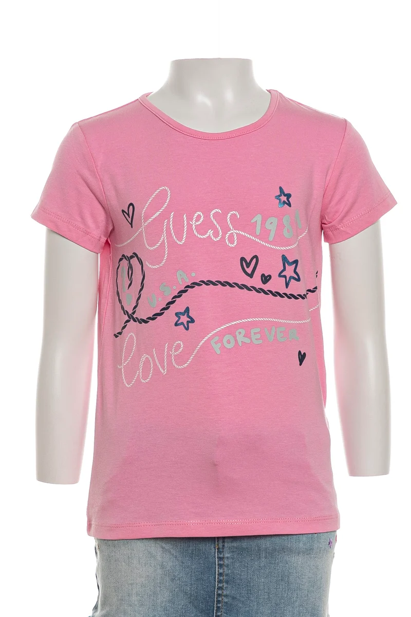 T Shirt Guess Rope Brand Da Bambina Rosa Bubble