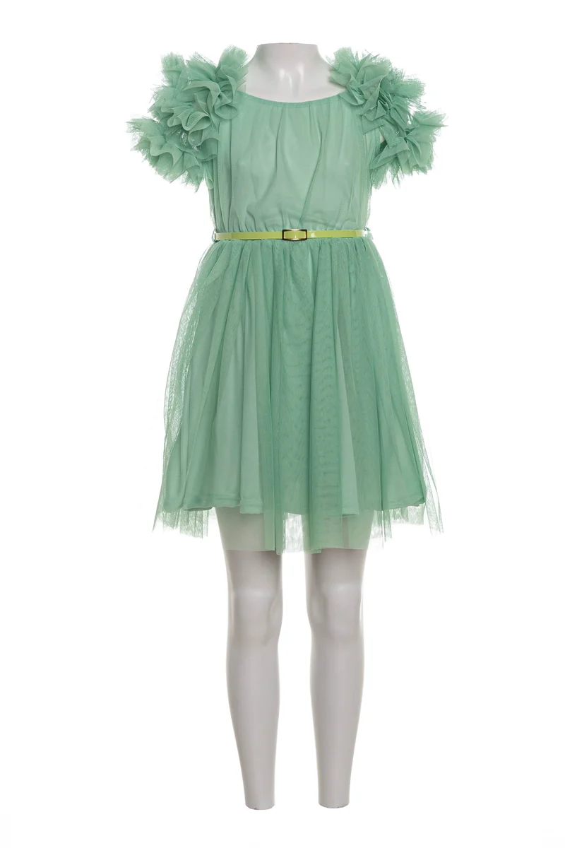 Abito Corto J'aimè Gold Ceremony Color Da Bambina Verde Kiwi