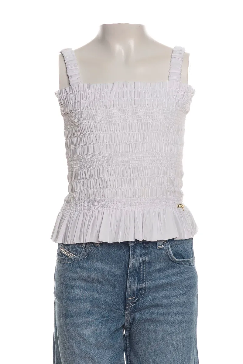 Top Guess Woven Da Bambina Bianco