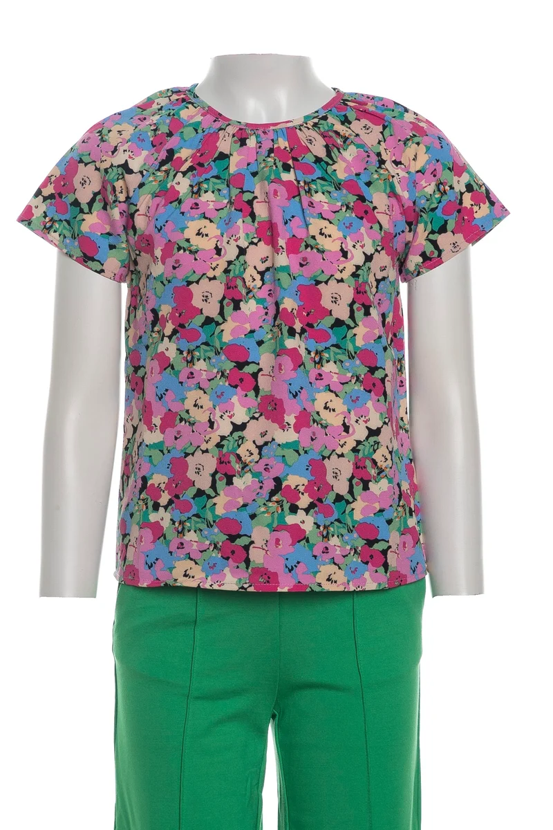 Blusa Kids Only Tilma Junior Da Bambina Fantasia Floreale Ciclamino Verde Prato Fiordaliso