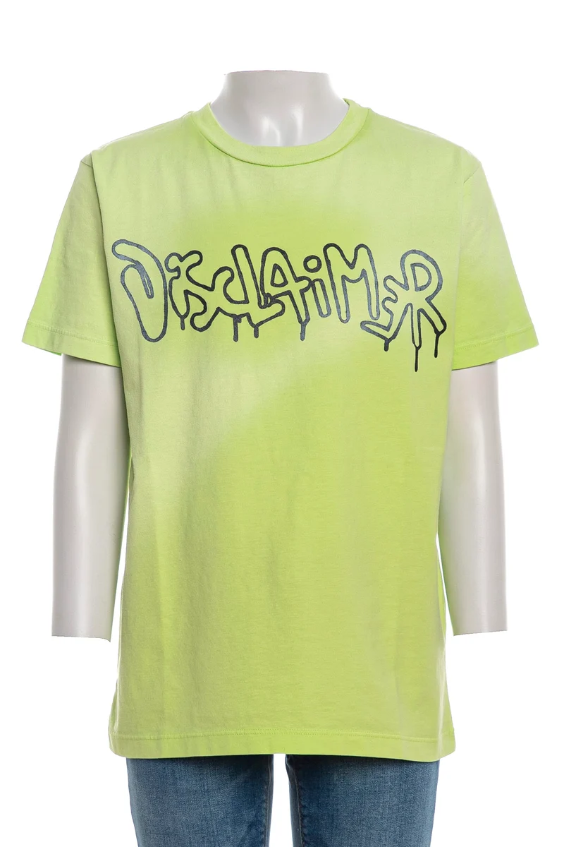 T Shirt Disclaimer Kids Brand Front Da Bambino Verde Acido