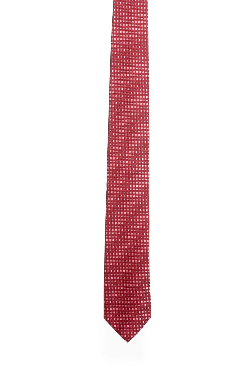 Cravatta Andrea Franceschi Classic Hyphen Silk Da Uomo Rosso Scarlatto Bianco Rosa In Seta