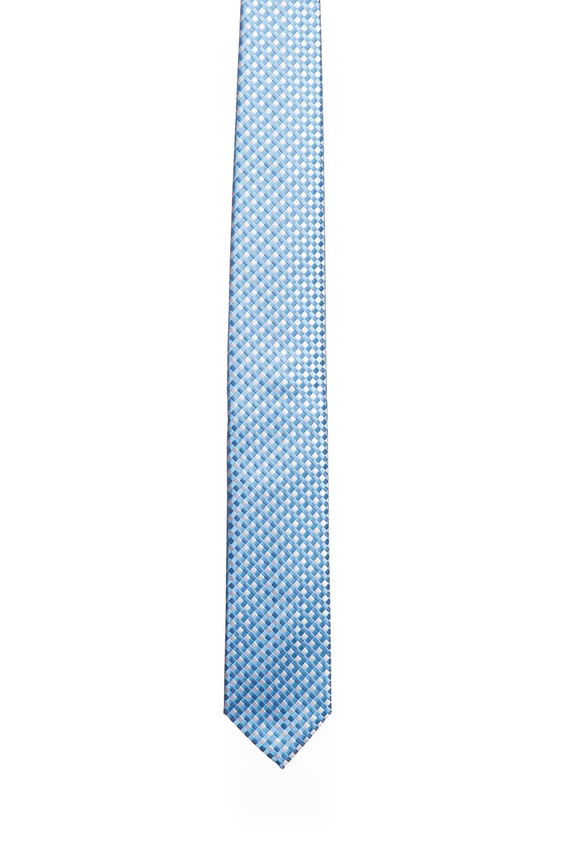 Cravatta Andrea Franceschi Classic Weave Texture Silk Da Uomo Fiordaliso Ghiaccio In Seta