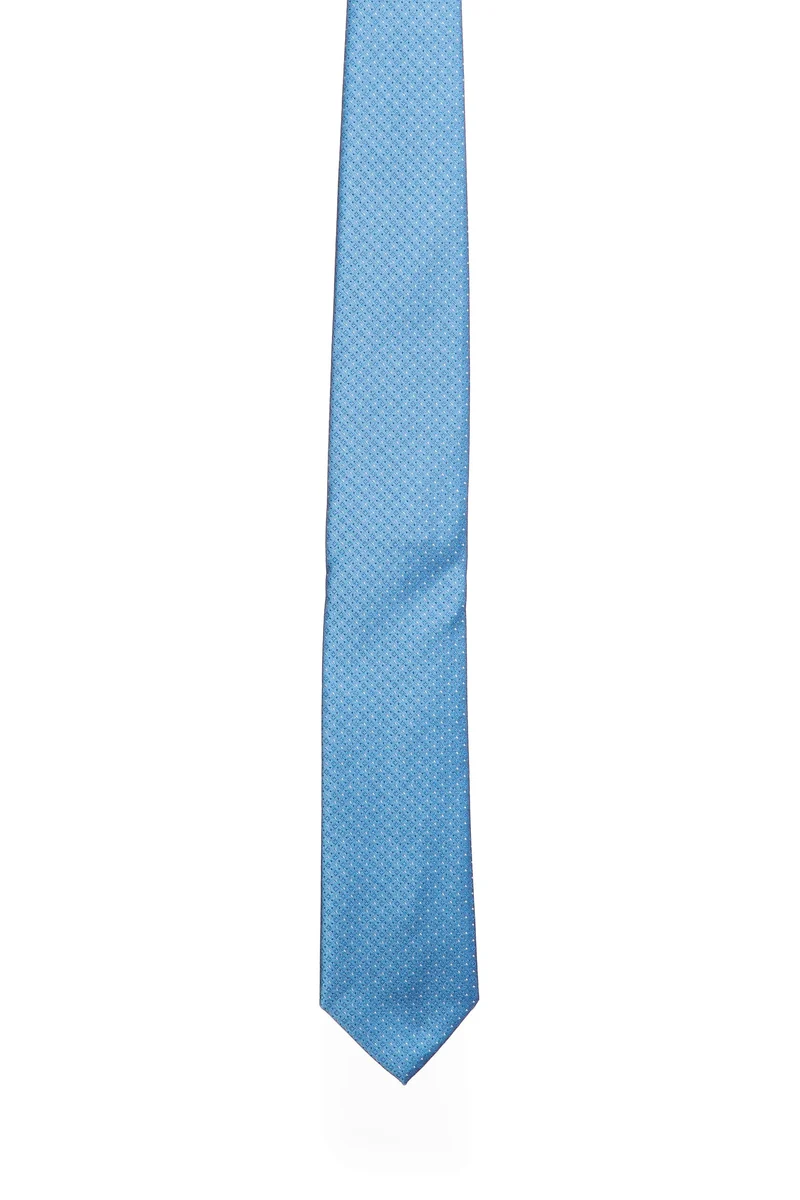 Cravatta Andrea Franceschi Classic Squares Point Silk Da Uomo Fiordaliso Bianco In Seta