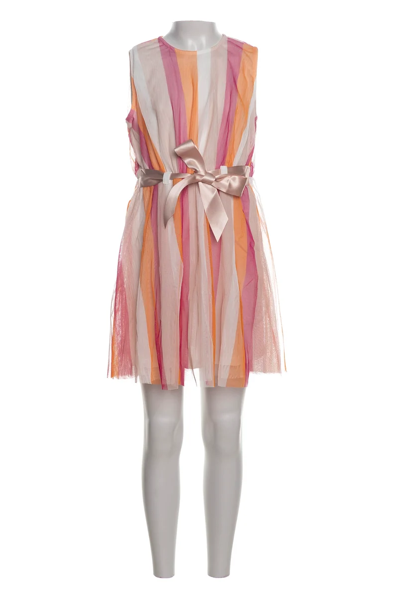 Abito Corto Kids Only Rosa J Da Bambina Righe Fuxia Arancio Cipria Bianco