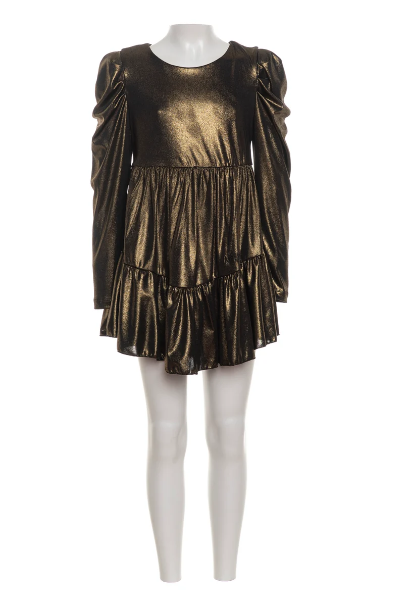 Abito Corto Aniye By Girl Gold Da Bambina Laminato Oro