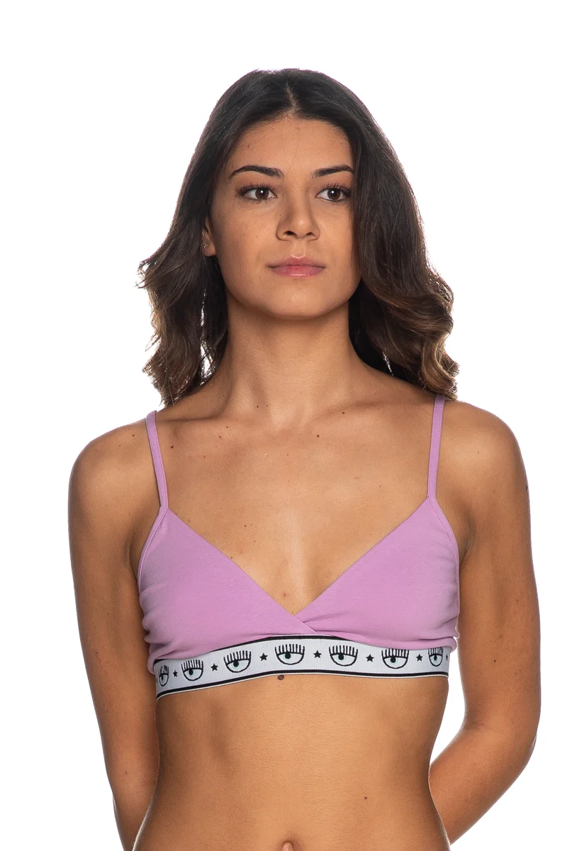 Reggiseno Intimo Chiara Ferragni Logomania Da Donna Lavanda Rosa In Cotone