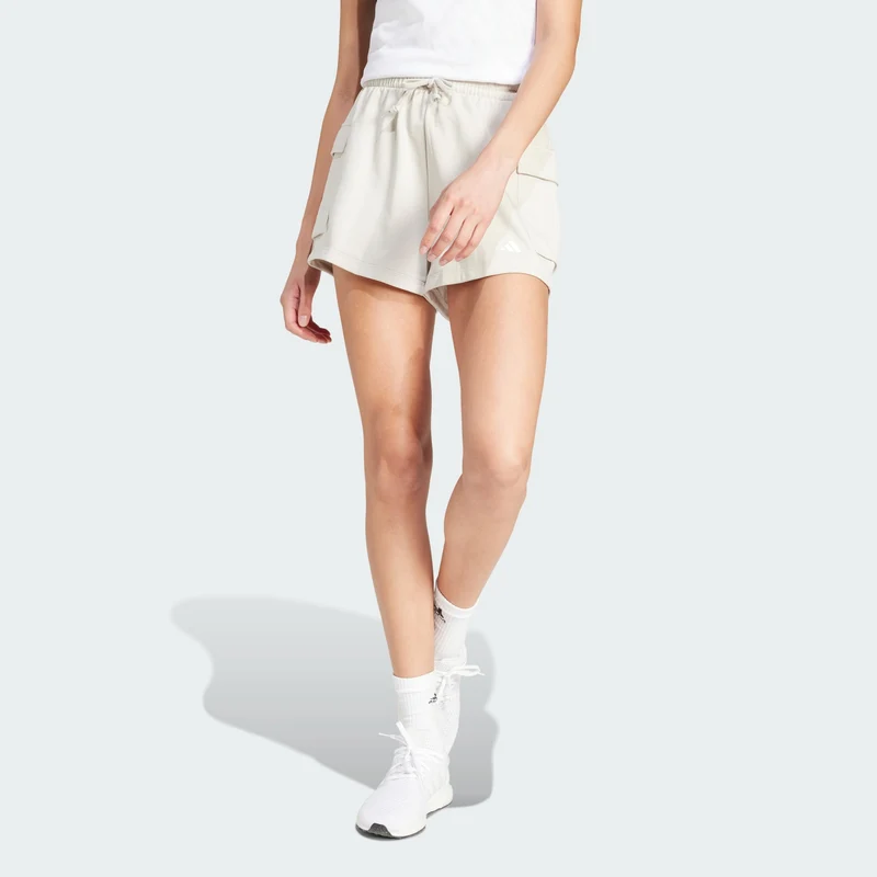 adidas Womens Essentials Small Logo French Terry Cargo Shorts