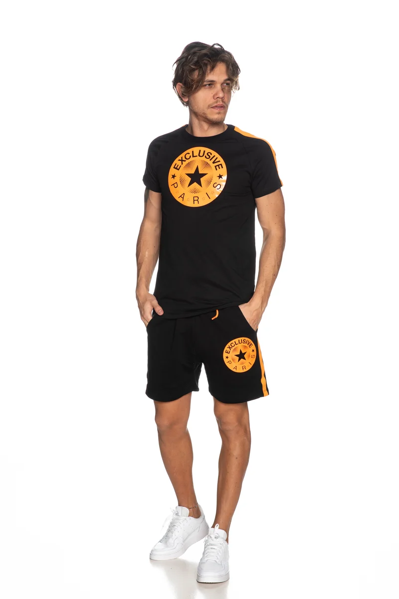 Completo Set Exclusive Paris Da Uomo Nero/Arancio Fluo
