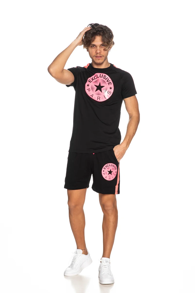Completo Set Exclusive Paris Da Uomo Nero/Rosa Fluo