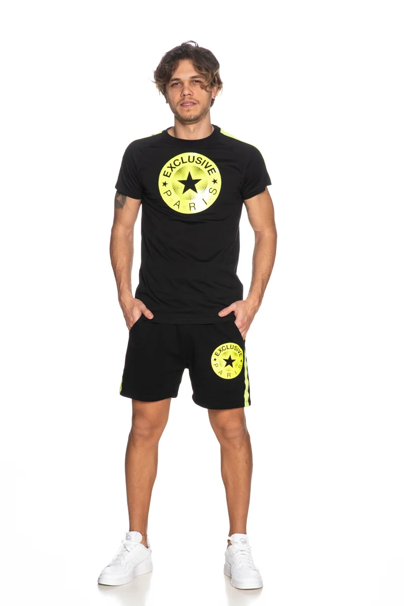 Completo Set Exclusive Paris Da Uomo Nero/Giallo Fluo