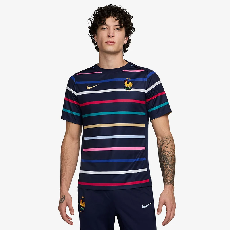 Top Nike Francia 2024 Dri-FIT Academy Pro Pre-Match Maniche Corte Primo Kit