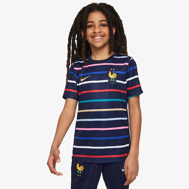 Top Nike Francia 2024 Bambini Dri-FIT Academy Pro Pre-Match Maniche Corte Primo Kit